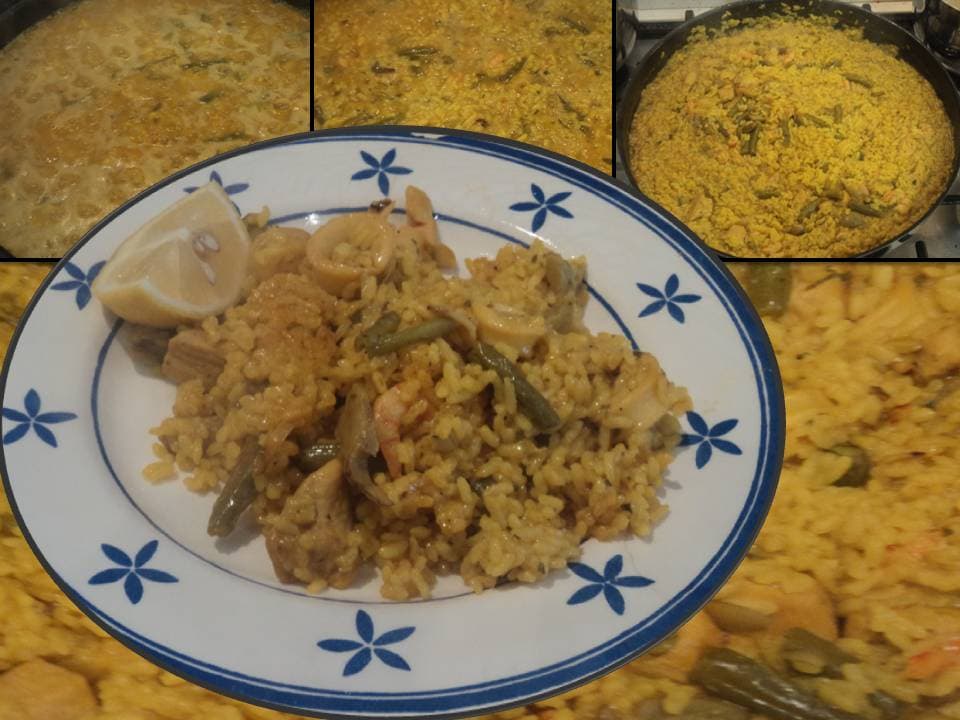 Paella mixta ciega