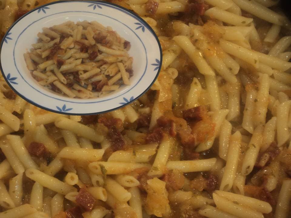 Macarrones con jamón