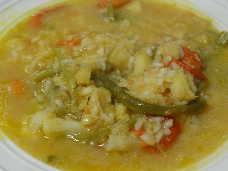 Arroz caldoso de bacalao